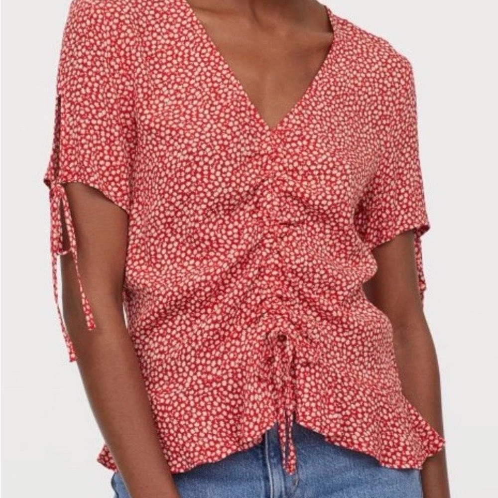 H&M Red Floral Top